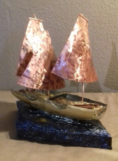 " Le vaisseau fantôme " Sculpture titled "" Le vaisseau fantô…" by Riquet Faure, Original Artwork, Mixed Media