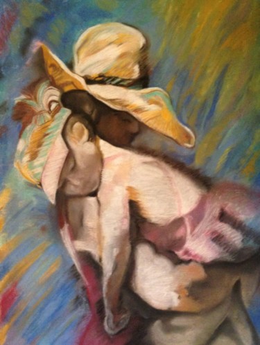 Dessin intitulée "Sun" par Maryse Renault, Œuvre d'art originale, Pastel
