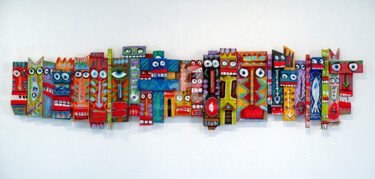 Sculpture titled "Assemblée générale" by Caroline Cavalier, Original Artwork, Wood