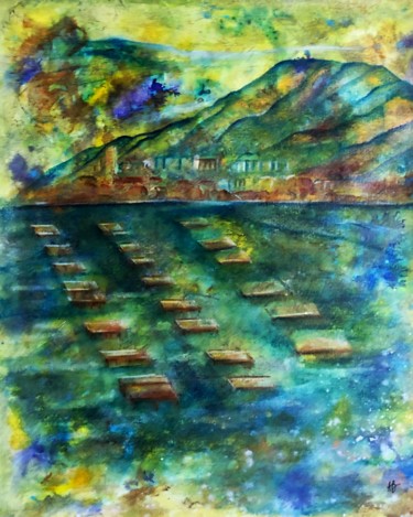 Peinture intitulée "Thau 1" par Anne Brigaud, Œuvre d'art originale