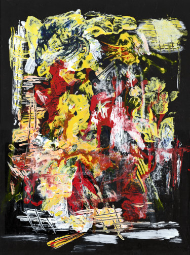 Peinture intitulée "Sad angel in the da…" par Vera Boldt, Œuvre d'art originale, Acrylique