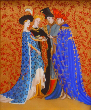 Peinture intitulée "Promesse - Promise" par Mathilda De Carpentry, Œuvre d'art originale, Huile Monté sur Carton