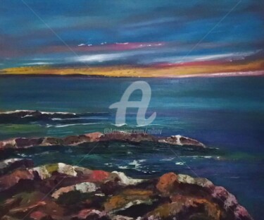 Painting titled "Les oiseaux" by Milorv, Original Artwork