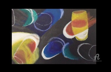 Schilderij getiteld "" Verres colorées "" door Mounia Loukriss, Origineel Kunstwerk, Acryl