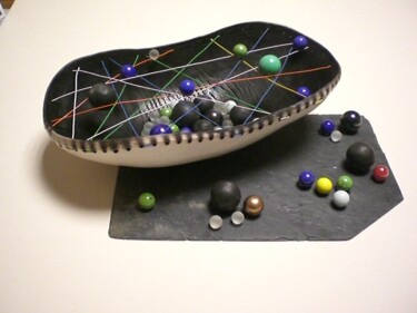 Sculpture intitulée "Jeu de billes" par Dominique Jolivet, Œuvre d'art originale, Céramique
