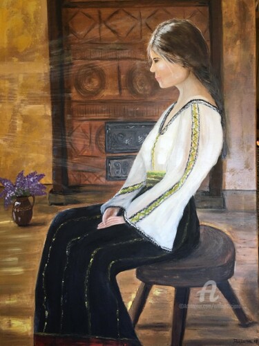 Romanian country girl,(self portrait )