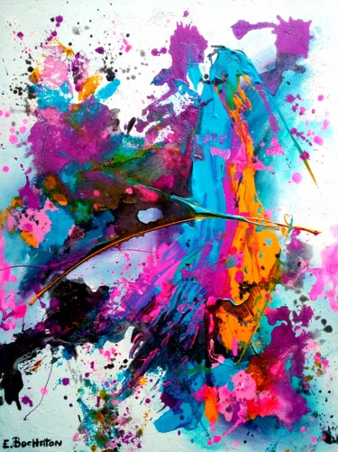 Painting titled "Éclaboussures" by Emmanuelle Bochaton, Original Artwork, Acrylic