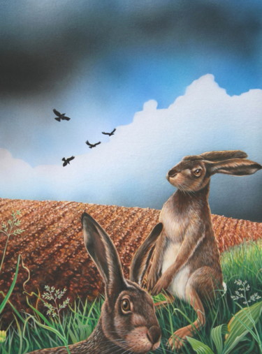 Painting titled "Chasseur: "jette to…" by Bernard Domange, Original Artwork, Acrylic