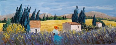 Peinture intitulée "La promenade" par Marc Degieux, Œuvre d'art originale, Huile