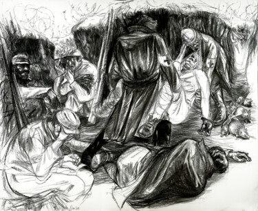 Dessin intitulée "TRANCHÉE .jpg" par Gaele Flao, Œuvre d'art originale