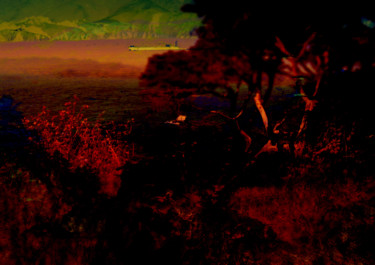 Printmaking titled "La silhouette incan…" by Michel Tabanou, Original Artwork, Digital Print