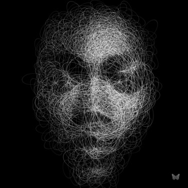 Arts numériques intitulée "Curly Black Face" par Frédéric Durieu & Nathalie Erin, Œuvre d'art originale, Travail numérique 2D