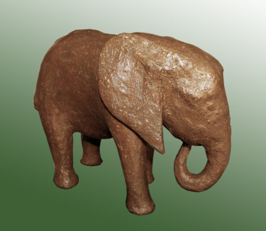 雕塑 标题为“elephanteau” 由Jean Claude Causse, 原创艺术品, 粘土
