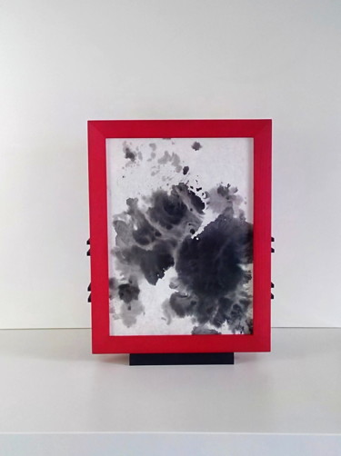 Lampe Calligraphie double face. Rouge. 设计 标题为“Lampe Calligraphie…” 由Papiers D'Aurore, 原创艺术品, 灯光