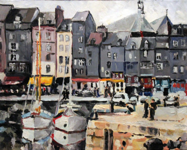 Peinture intitulée "honfleur 2" par Pascal Brachet, Œuvre d'art originale, Huile