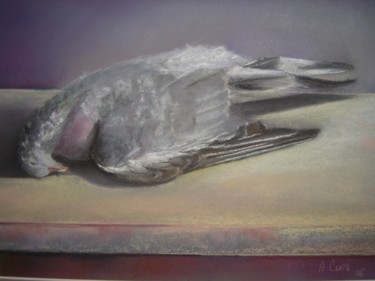 Disegno intitolato "Palombe 2" da Agnes Corre, Opera d'arte originale, Pastello