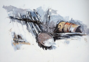 Peinture intitulée "Fûts" par Alain Durand, Œuvre d'art originale, Acrylique