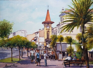 Peinture intitulée "Le Cros de Cagnes s…" par Marcel Boos, Œuvre d'art originale, Aquarelle