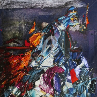「R-310」というタイトルのコラージュ Patrick Demelenneによって, オリジナルのアートワーク, コンテ