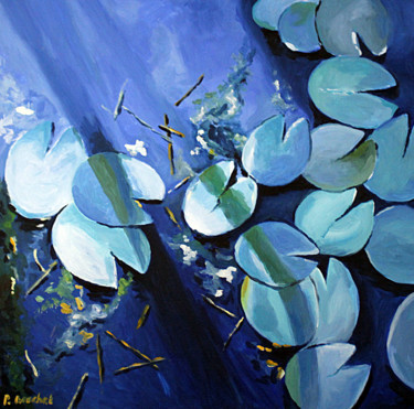 Peinture intitulée "nenuphar2.jpg" par Pascal Brachet, Œuvre d'art originale, Huile
