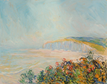 Falaises à Pourville sur mer 1 (Près de Dieppe) Pintura titulada "Falaises à Pourvill…" por Patrick Marie, Obra de arte original, Oleo Montado en Bastidor de camilla de mad…