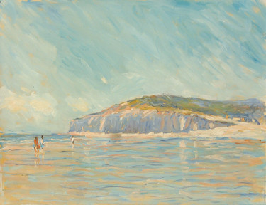 Falaises à Pourville sur mer 3 (Près de Dieppe) Pintura titulada "Falaises à Pourvill…" por Patrick Marie, Obra de arte original, Oleo Montado en Bastidor de camilla de mad…