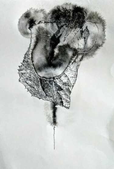 Dessin intitulée "Série "Chemins de f…" par Lou Le Cabellec, Œuvre d'art originale, Encre