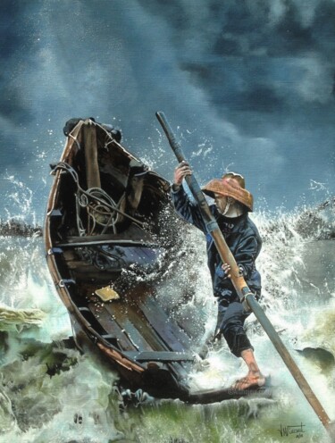 dompteur-de-vague.jpg Peinture intitulée "dompteur-de-vague.j…" par Jean Marie Vincent, Œuvre d'art originale, Acrylique