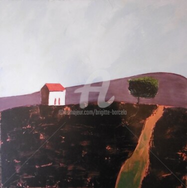Peinture intitulée "Le chemin" par Brigitte Barcelo, Œuvre d'art originale, Acrylique