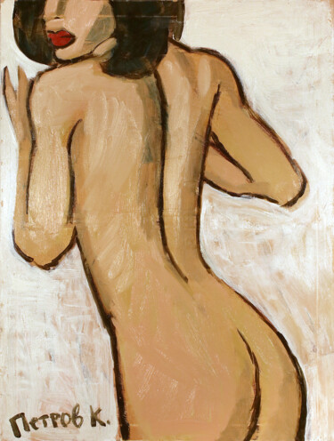 绘画 标题为“Portrait оf a nude…” 由Kirill Petrov, 原创艺术品, 油 安装在木质担架架上