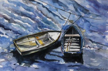 Peinture intitulée "Les âmes soeurs" par Pascal Brachet, Œuvre d'art originale, Aquarelle