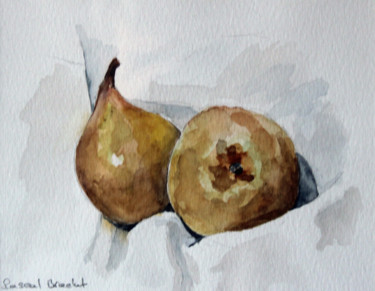 Peinture intitulée "Calins" par Pascal Brachet, Œuvre d'art originale, Aquarelle