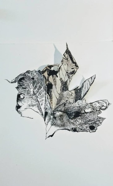 Dessin intitulée "Série "Chemin de fr…" par Lou Le Cabellec, Œuvre d'art originale, Encre