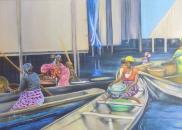 绘画 标题为“Ilaje makoko” 由Olaoluwa Smith, 原创艺术品, 油