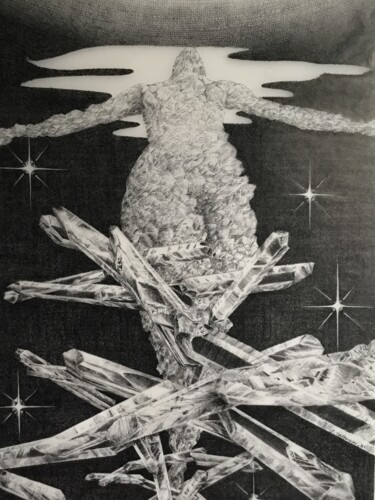 Malerei mit dem Titel "Cristaux lll ." von Jacques Tafforeau, Original-Kunstwerk, Andere