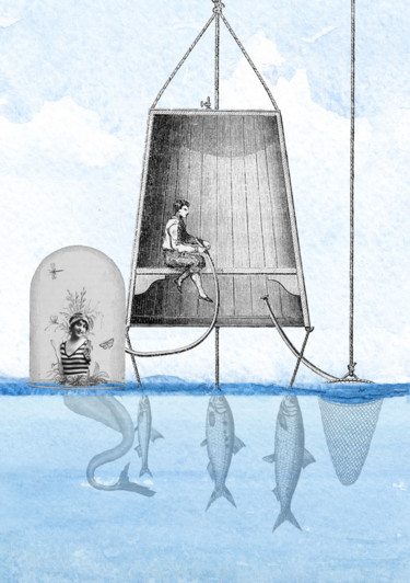 数字艺术 标题为“Machine à sirènes” 由Solange Gautier, 原创艺术品, 拼贴