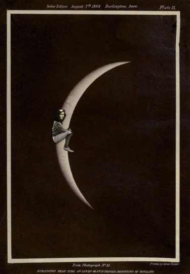 数字艺术 标题为“Fly me to the Moon” 由Solange Gautier, 原创艺术品, 拼贴