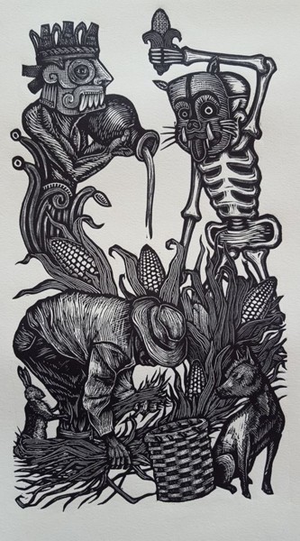 Collectiviy 印花与版画 标题为“Collectiviy” 由E. Robledo, 原创艺术品, Linocuts