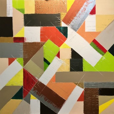 Sans titre - 100/100 cm - acrylique Painting titled "Sans titre - 100/10…" by Hélène Dekoninck, Original Artwork, Acrylic Mounted on Wood Stretcher frame
