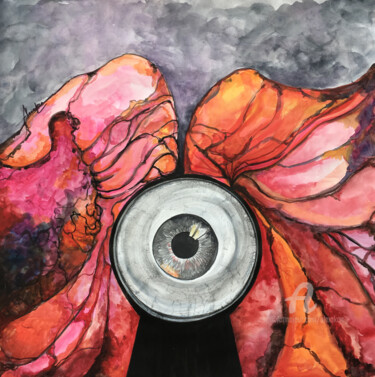 L'inacteur Peinture intitulée "L'inacteur" par Almakan, Œuvre d'art originale, Aquarelle