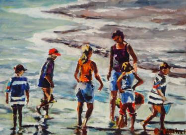 Peinture intitulée "les vacances" par Pascal Brachet, Œuvre d'art originale, Huile