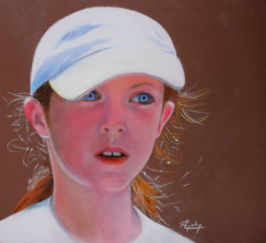 Peinture intitulée "Une jeune touriste…" par Adyne Gohy, Œuvre d'art originale, Pastel