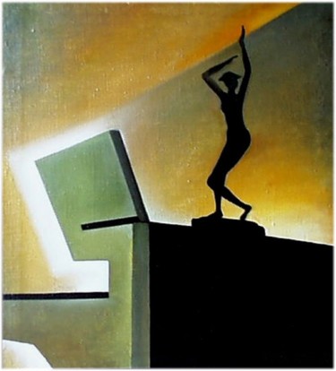 The Statuette in Interior. Статуэтка в интерьере Schilderij getiteld "The Statuette in In…" door Vladimir Abaimov, Origineel Kunstwerk, Olie