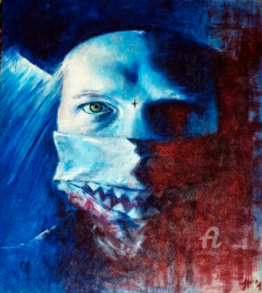 Painting titled "Silent" by Kitsuneart, Original Artwork, Acrylic