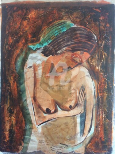 Peinture intitulée "étreinte" par Pascal, Œuvre d'art originale