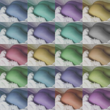 Mosaïque de fesses colorées pastel érotique photo Φωτογραφία με τίτλο "Mosaïque de fesses…" από György Acs, Αυθεντικά έργα τέχνης, Χειρισμένη φωτογραφία