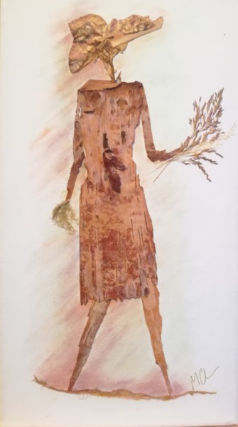 Collages intitulée "Cueillette" par Martine Capdeville-Lacomme, Œuvre d'art originale