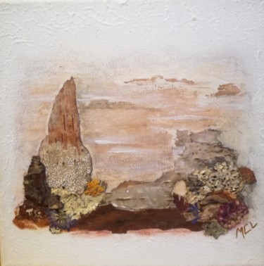 Collages intitulée "Douceur nature 212CL" par Martine Capdeville-Lacomme, Œuvre d'art originale