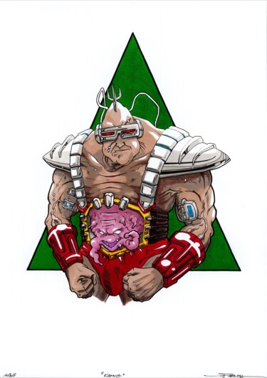 Krang Dessin intitulée "Krang" par Franck Renaud, Œuvre d'art originale, Encre