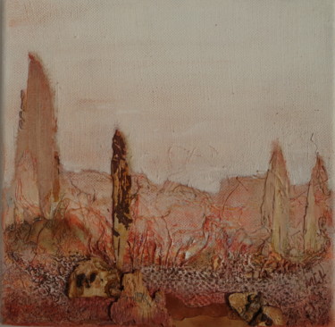 Collages intitulée "Rocrose" par Martine Capdeville-Lacomme, Œuvre d'art originale